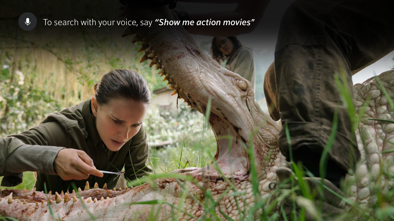 voice suggestions on a TV screen